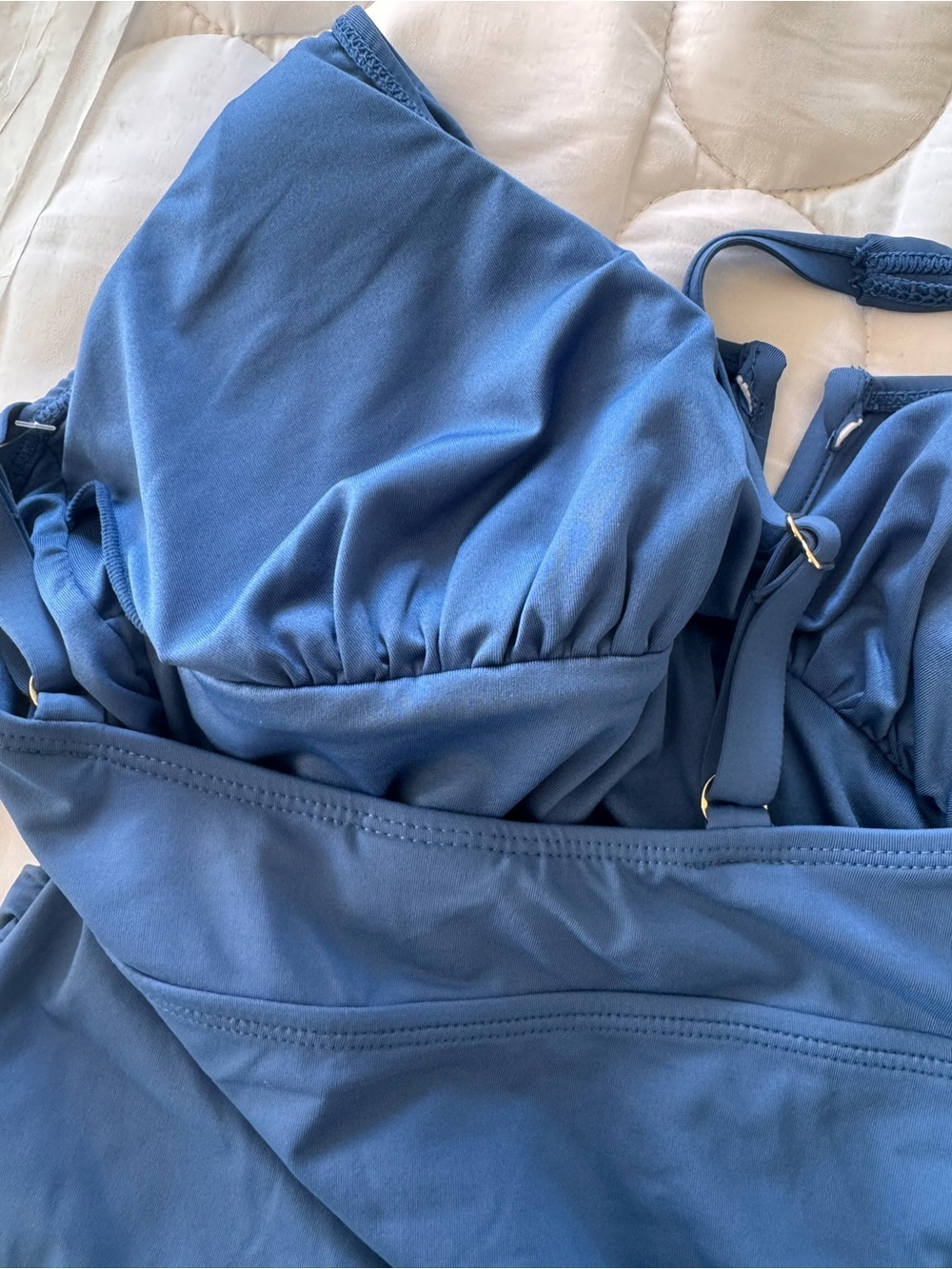 Anne Cole Blue One-Piece Swimsuit with V-Notch - Picture 9 of 9
